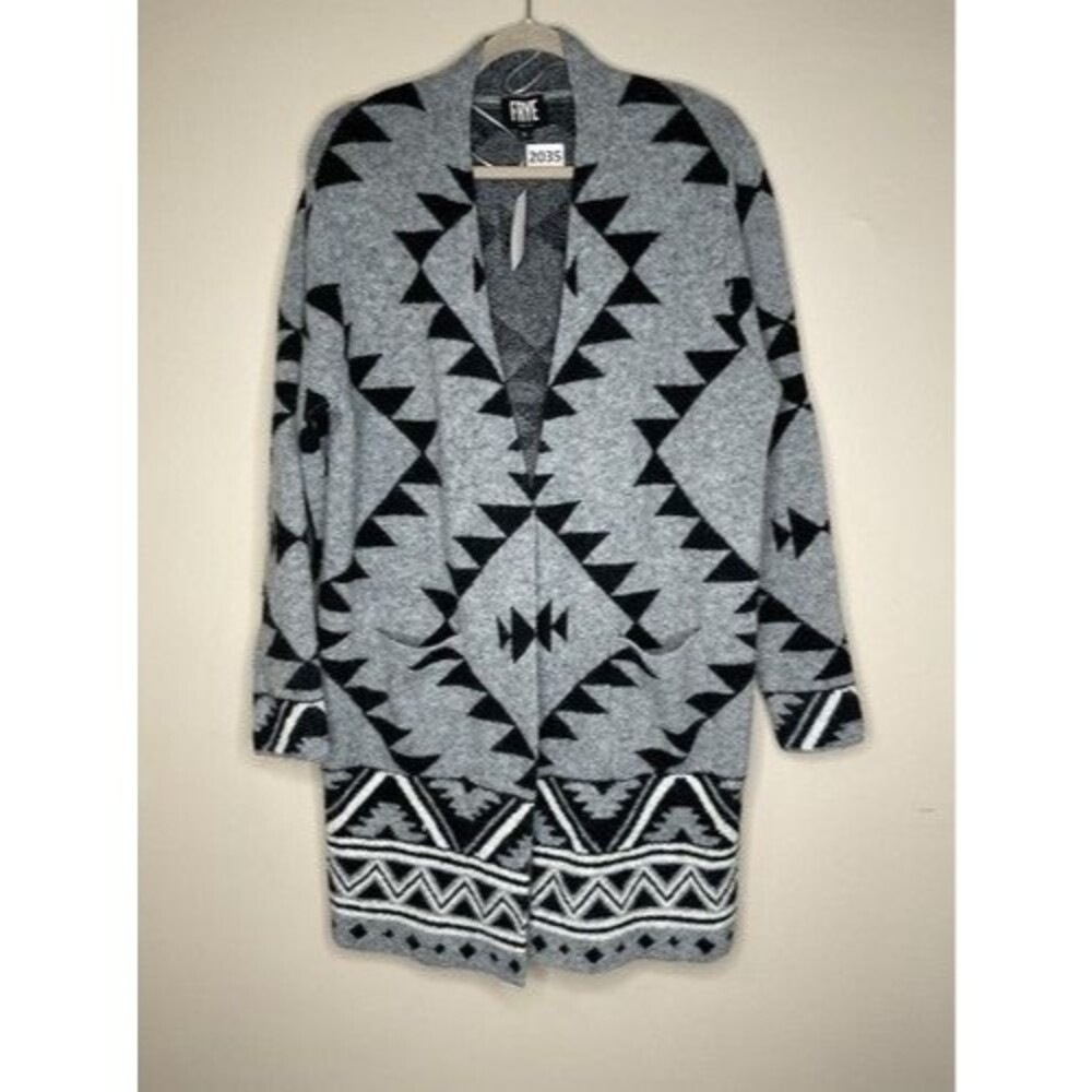 NWT‎ Frye Western Knit Cozy Comfy Open Front Cardigan Women Size XL Gray